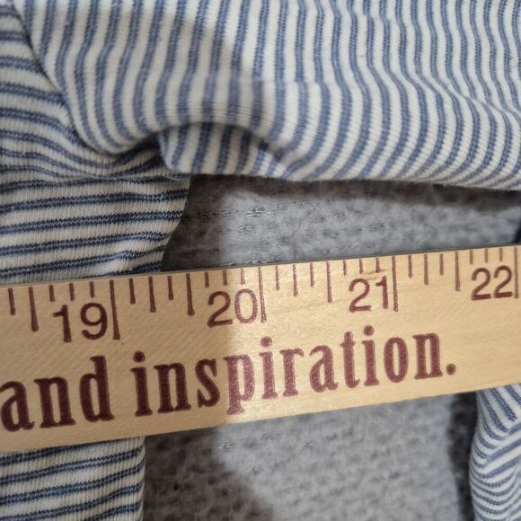 Faherty Men's Polo Shirt Long Sleeve Blue Stripe Cotton Blend Small - Picture 7 of 8